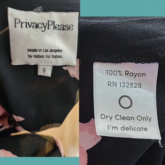 Privacy Please Black Floral Print Tie Front Kyna Jumpsuit Romantic Feminine - Picture 3 of 3